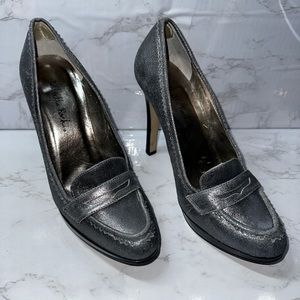 Pewter Loafer Heels